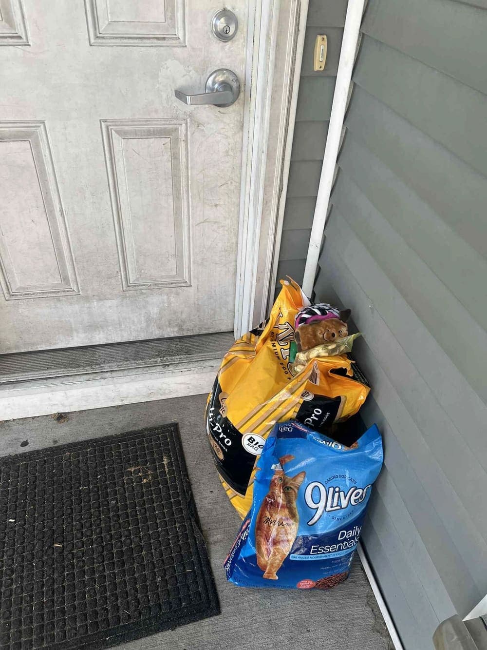 Donated dog and cat food delivered to a Milwaukee doorstep